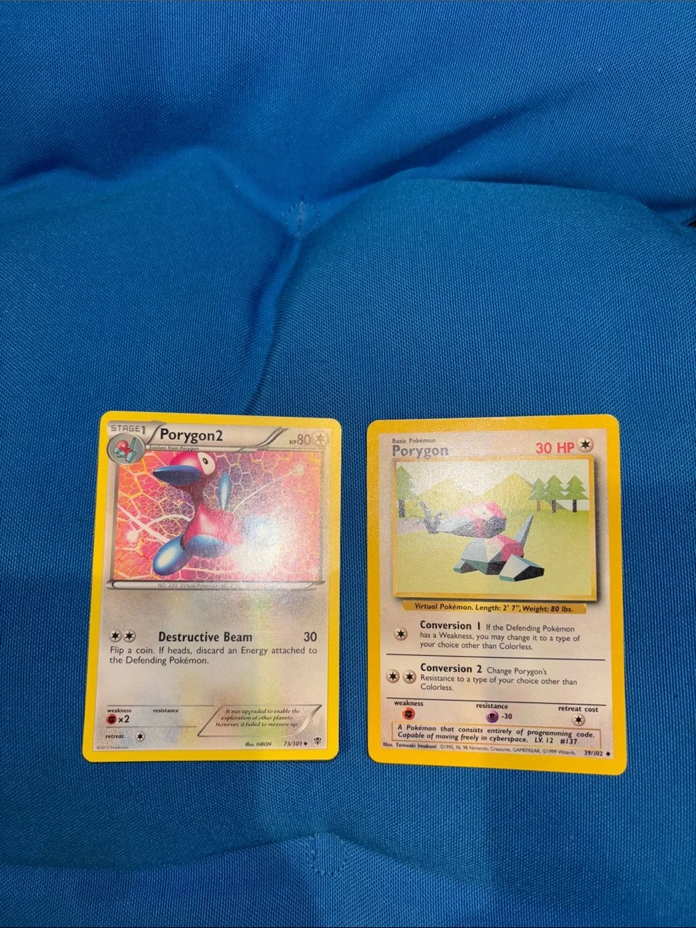 Pokémon Cards Porygon HP 30 Porygon 2 HP 80 2013 1995,1996,1998 NWOTS